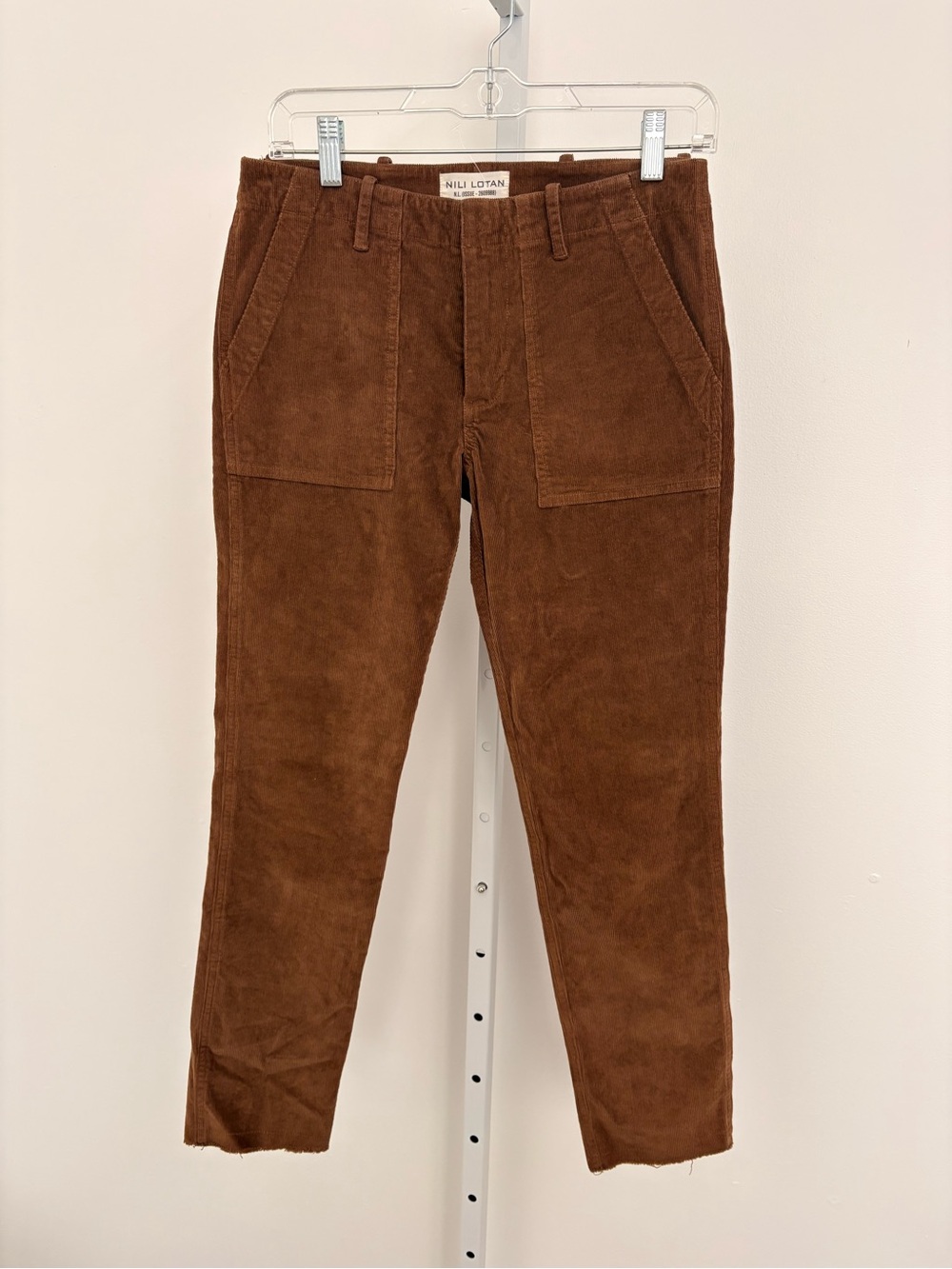 Nili Lotan Men's Chestnut Brown Corduroy Trousers